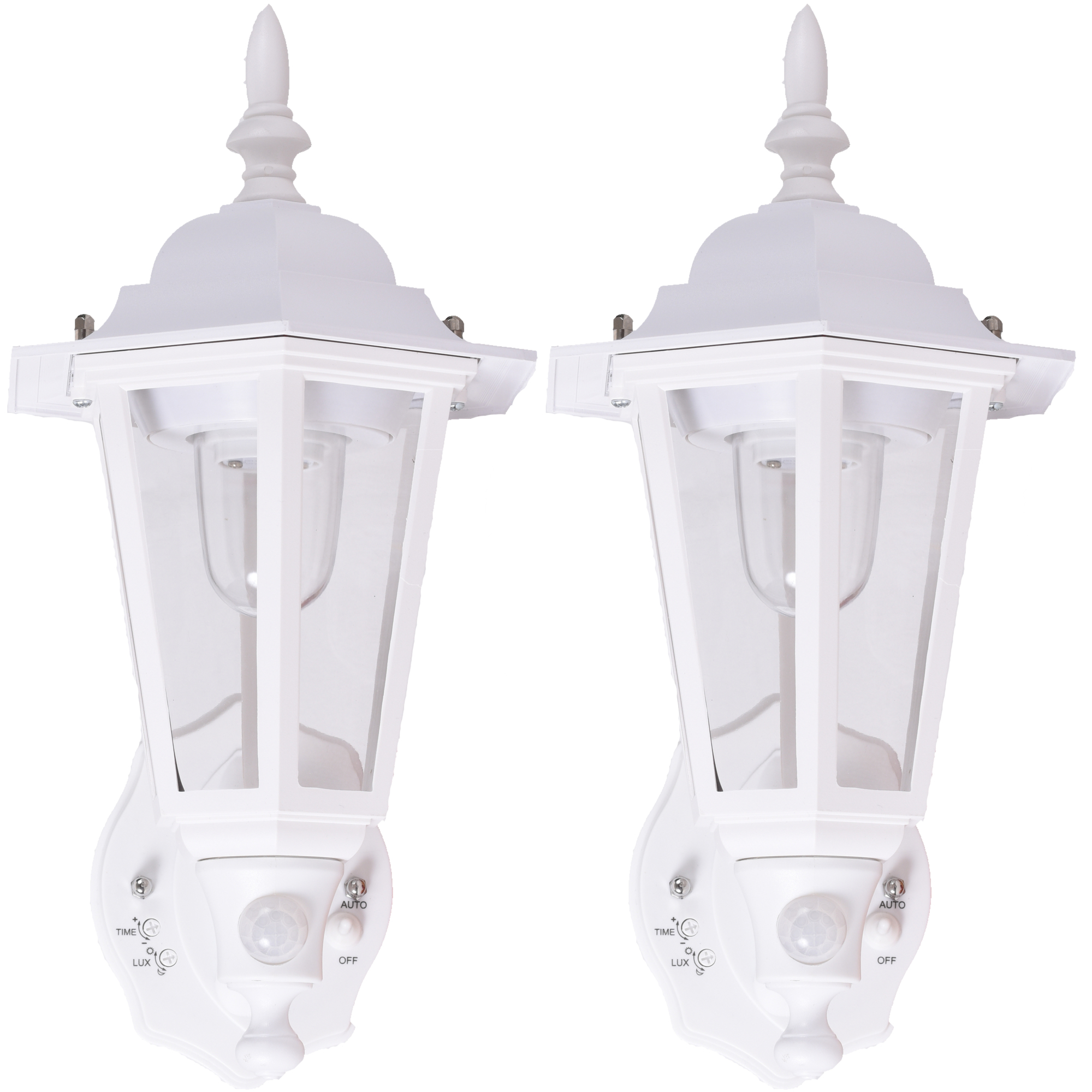 Maxsa Innovations Battery-Powered Motion-Activated LED Wall Sconce - Plastic, White, Weatherproof, 2-Pack, Model# 49719